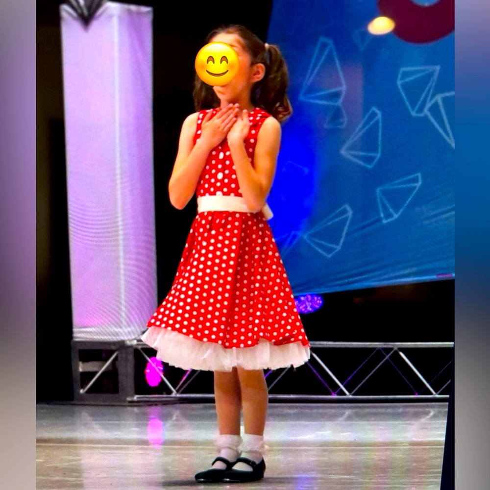 1950s Red Polka Dot costume - includes handmade cotton bow.